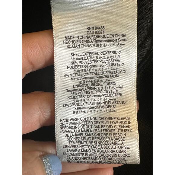 BCBGMaxAzria black metallic fringe skirt size large - Picture 5 of 14